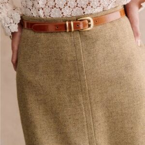 sezane livie belt in polished camel